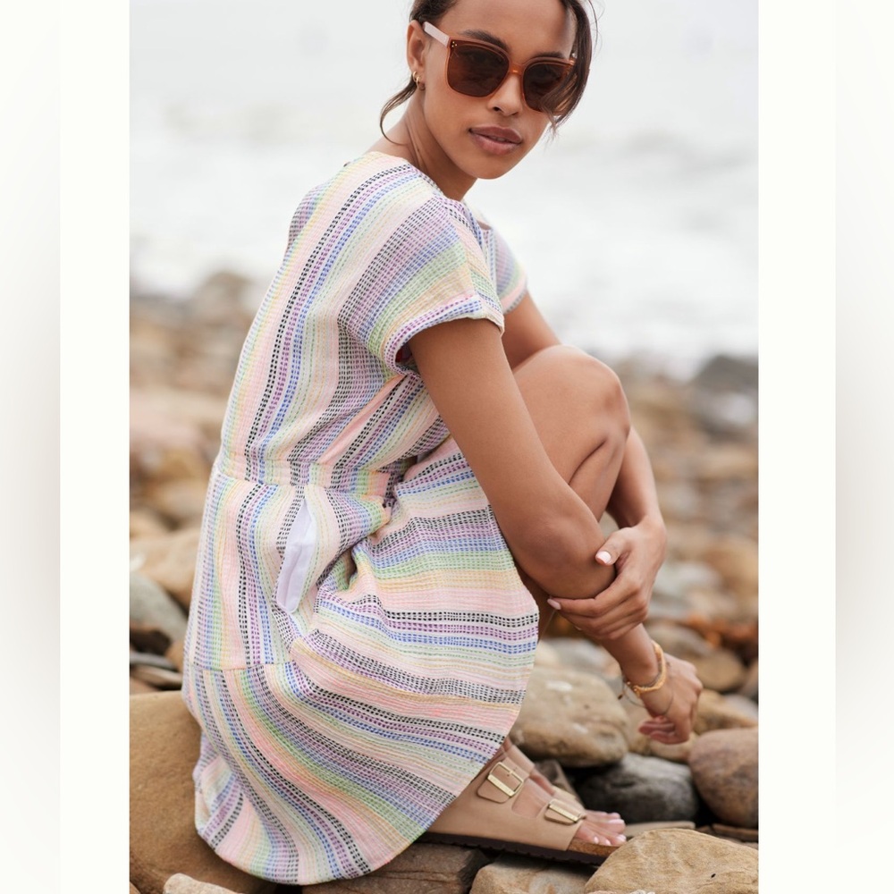 Anthropologie Dolan Short-Sleeve Striped Mini Dress